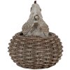 Clayre & Eef 6PR3555 Ciondolo Gioielli Pollo Bianco, Marrone 5x5x6 cm