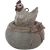 Clayre & Eef 6PR3562 Ciondolo Gioielli Pollo Bianco, Marrone, Verde 6x5x6 cm