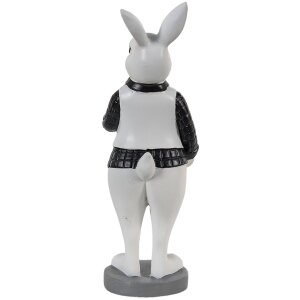 Clayre & Eef 6PR3580 Coniglio decorativo nero, bianco 7x7x20 cm