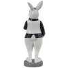 Clayre & Eef 6PR3580 Coniglio decorativo nero, bianco 7x7x20 cm