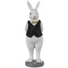 Clayre & Eef 6PR3587 Coniglio decorativo nero, bianco 5x5x15 cm