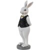 Clayre & Eef 6PR3587 Coniglio decorativo nero, bianco 5x5x15 cm