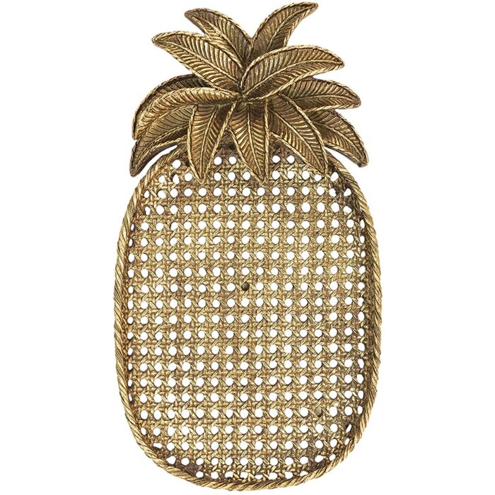 Clayre & Eef 6PR4774 Ciotola decorativa Ananas color oro 40x22x4 cm