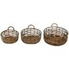 Clayre & Eef 6RO0543 Set di 3 cestini portaoggetti marrone Ø 39x15 cm