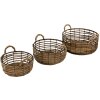 Clayre & Eef 6RO0543 Set di 3 cestini portaoggetti marrone Ø 39x15 cm