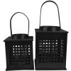 Clayre & Eef 6RO0579L Lanterna nera 19x19x25 cm
