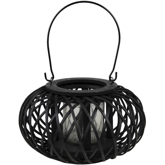 Clayre & Eef 6RO0582 Lanterna nera Ø 23x12 cm
