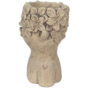 Clayre & Eef 6TE0440 Vaso da fiori per interni grigio, marrone 17x16x25 cm