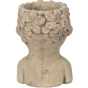 Clayre & Eef 6TE0440 Vaso da fiori per interni grigio, marrone 17x16x25 cm