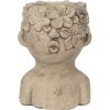 Clayre & Eef 6TE0440 Vaso da fiori per interni grigio, marrone 17x16x25 cm