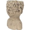 Clayre & Eef 6TE0440 Vaso da fiori per interni grigio, marrone 17x16x25 cm