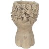 Clayre & Eef 6TE0440 Vaso da fiori per interni grigio, marrone 17x16x25 cm