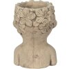 Clayre & Eef 6TE0440 Vaso da fiori per interni grigio, marrone 17x16x25 cm