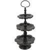 Clayre & Eef 6Y2710Z Etagere a 3 piani nera Ø 33x71 cm