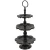 Clayre & Eef 6Y2710Z Etagere a 3 piani nera Ø 33x71 cm