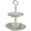 Clayre & Eef 6Y4770 Etagere 2 piani Beige Ø 19x27 cm