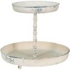 Clayre & Eef 6Y4771 Etagere a 2 livelli Beige Ø 35x29 cm