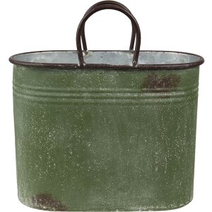 Clayre & Eef 6Y4773 Vaso da fiori per interni verde, marrone 36x18x25 - 30x15x23 cm