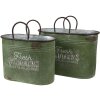 Clayre & Eef 6Y4773 Vaso da fiori per interni verde, marrone 36x18x25 - 30x15x23 cm