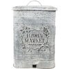 Clayre & Eef 6Y4776 Cestino a pedale Grigio, Bianco 26x26x36 cm