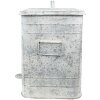Clayre & Eef 6Y4776 Cestino a pedale Grigio, Bianco 26x26x36 cm