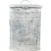 Clayre & Eef 6Y4776 Cestino a pedale Grigio, Bianco 26x26x36 cm