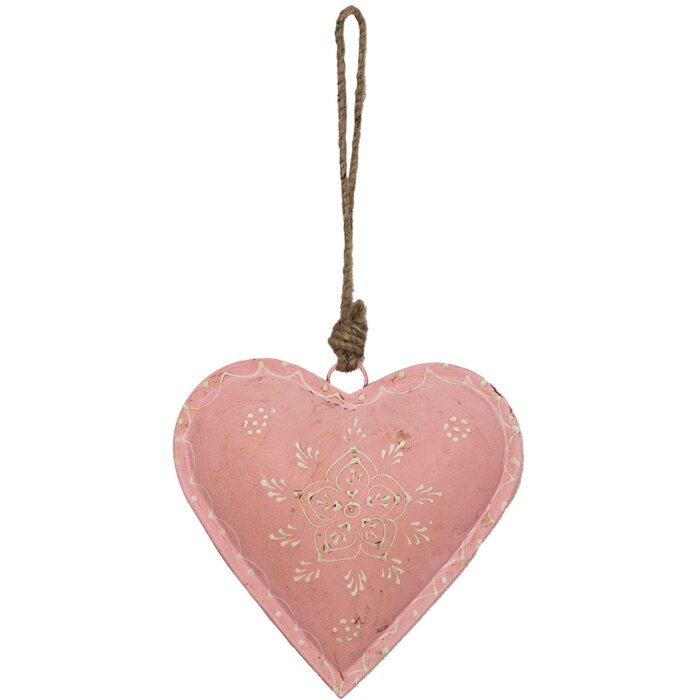 Clayre & Eef 6Y4813L Ciondolo Gioielli Cuore Rosa 14x4x14 cm