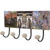 Clayre & Eef 6Y5013 Appendiabiti da parete nero 40x7x18 cm