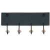 Clayre & Eef 6Y5013 Appendiabiti da parete nero 40x7x18 cm