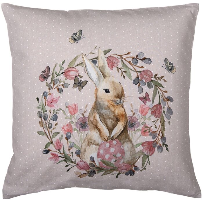 Clayre & Eef HBU21 Copricuscino Rosa, Beige 40x40 cm