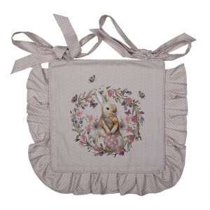 Clayre & Eef HBU25 Cuscino Coprisedile Rosa, Beige 40x40 cm