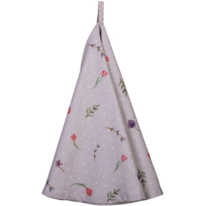 Clayre & Eef HBU48 Asciugamano da tè rosa, beige Ø 80 cm