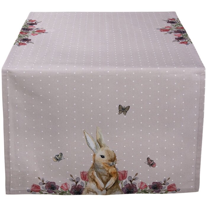 Runner da tavola Clayre & Eef HBU64 Rosa, Beige 50x140 cm
