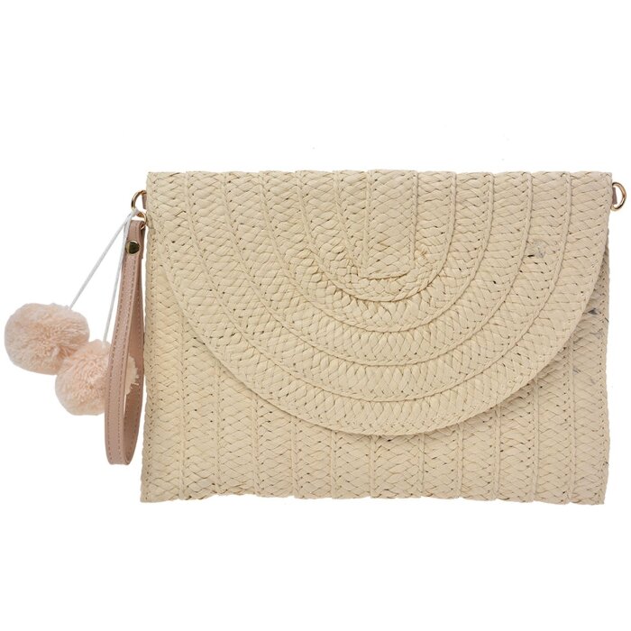 Clayre & Eef JZBG0260N Borsa donna Beige 27x3x20 cm