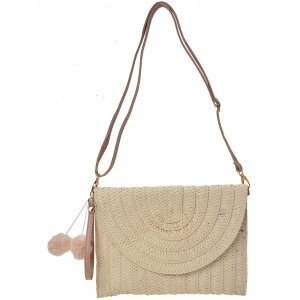 Clayre & Eef JZBG0260N Borsa donna Beige 27x3x20 cm