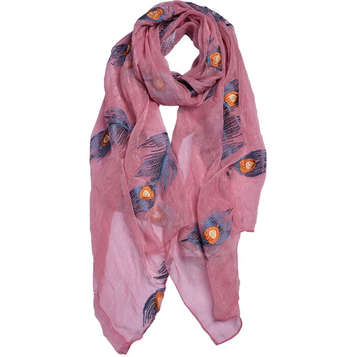 Clayre & Eef JZSC0650P Sciarpa donna modello rosa 70x180 cm