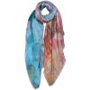 Clayre & Eef JZSC0674 Sciarpa da donna con motivo blu, verde, rosso 90x180 cm