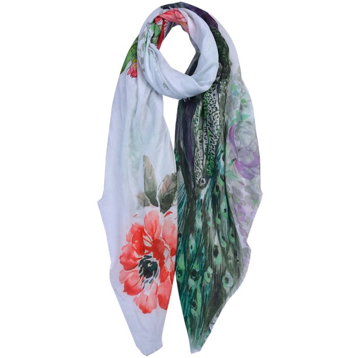 Clayre & Eef JZSC0676 Sciarpa donna modello bianco 90x180 cm