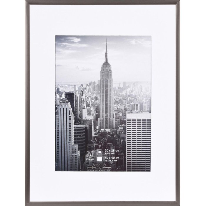 Cornice 30x40 cm in alluminio Manhattan in grigio acciaio