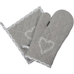 Clayre & Eef LYH45 Portavaso grigio 20x20 cm