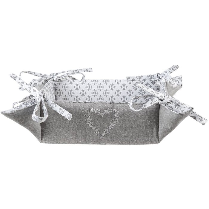 Clayre & Eef LYH47 Cestino per pane grigio 35x35x8 cm