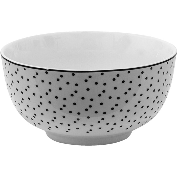 Ciotola per zuppa Clayre & Eef SDBO Bianco, Nero Ø 14 cm