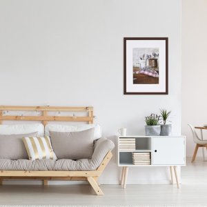 Henzo Cornice in legno Jardin 30x40 cm wengé con passepartout 20x28 cm