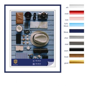 Henzo Cornice in plastica Napoli 50x60 cm blu