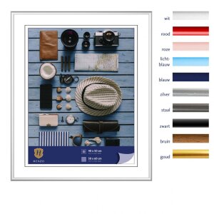 Henzo Cornice in plastica Napoli 50x60 cm argento