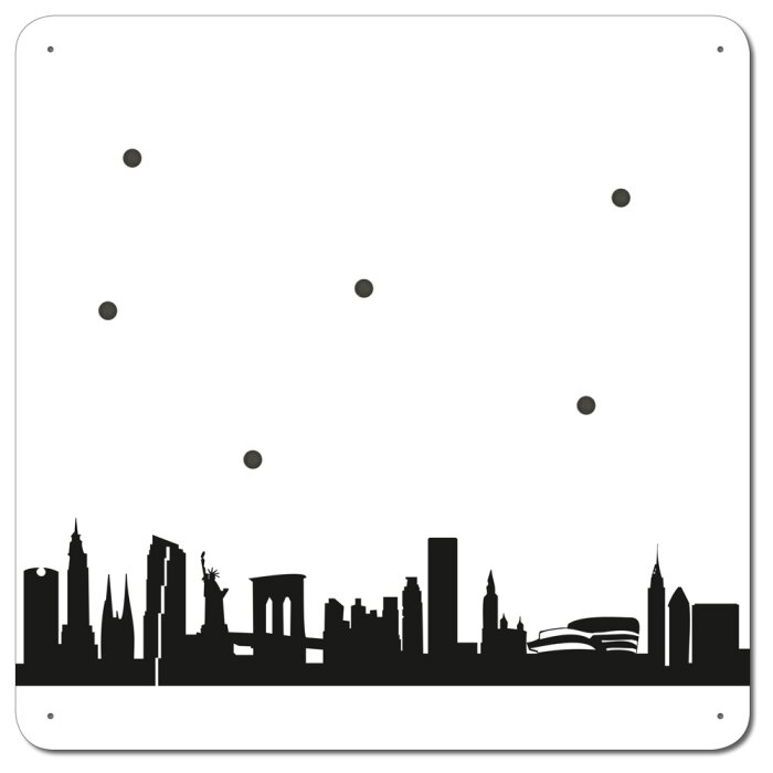 Lavagna magnetica SKYLINE New York in bianco-nero