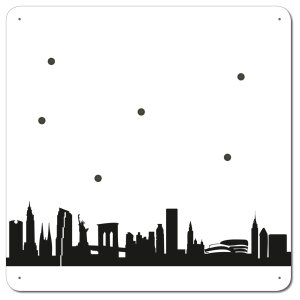 Lavagna magnetica SKYLINE New York in bianco-nero