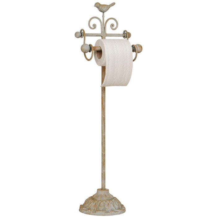 Clayre & Eef 40441 Portarotolo in piedi 22x10x69 cm Beige Metal Bird