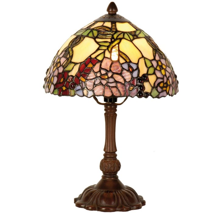 LumiLamp 5LL-1103 Lampada da tavolo Tiffany Ø 22x32 cm Lampada da tavolo Fiori gialli