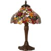 LumiLamp 5LL-1130 Lampada da tavolo Tiffany Ø 26x40 cm Fiori di vetro marrone rosso